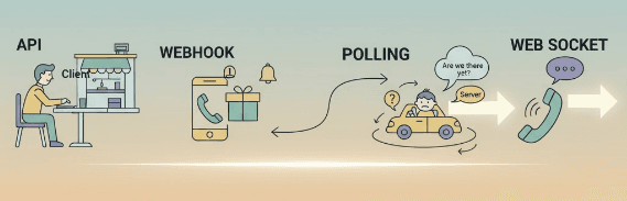 Communication Protocols: Webhooks, APIs, Polling, and Web Sockets